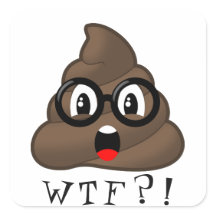 WTF Funny Kackte Emoji mit Brillenaufkleber