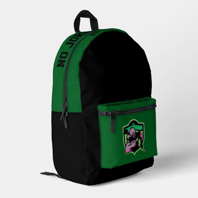WTF läuft zurück Bedruckter Rucksack (Rückseitige Ecke links)