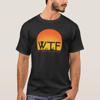 WTF Willkommen in Florida Retro Sunset Palm T-Shirt