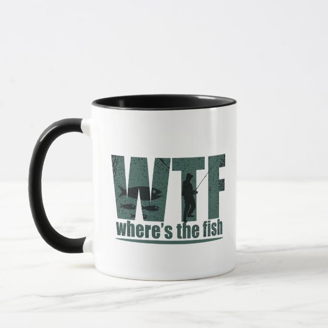 WTF, wo der Fisch lustig ist Tasse (Links)