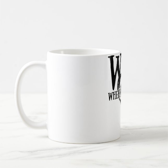 WTF Wo ist das Fisch Geschenk Funny Fishing Zitat  Kaffeetasse (Links)