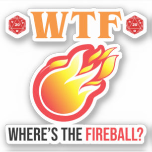WTF - Wo ist der Feuerball? Aufkleber