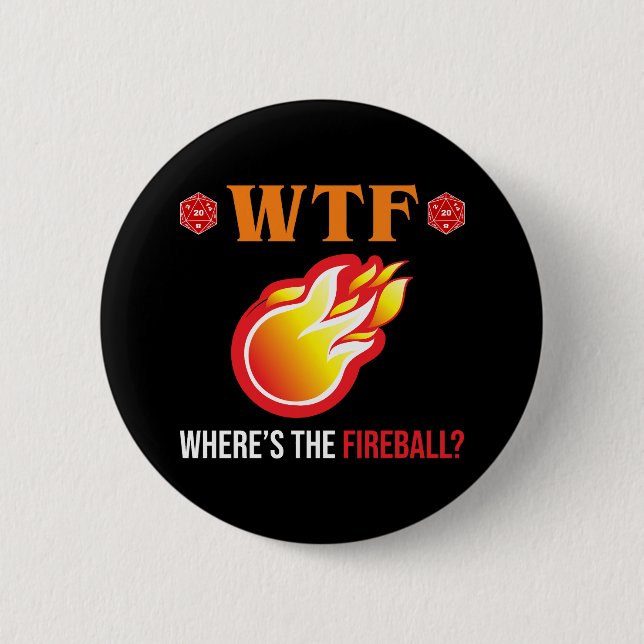 WTF - Wo ist der Feuerball? Button (Vorderseite)