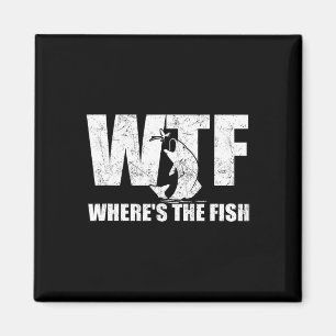 Wtf Wo ist der Fisch Funny Fishing Gaben Fett Magnet