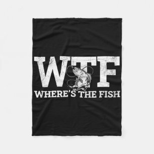 Wtf - Wo ist der Fisch Lustiges Angelgeschenk Fleecedecke