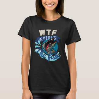 WTF Wo ist der Fisch Retro Angeln T-Shirt