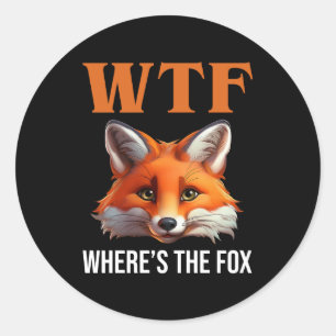WTF - Wo ist der Fuchs? Runder Aufkleber