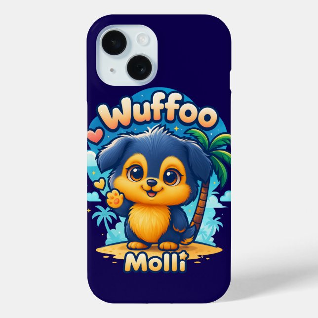 Wuffoo Molli Cute Kawaii Puppy Tropical Island Case-Mate iPhone Hülle (Rückseite)