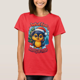 Wuffoo Molli Fröhliche Weihnachten Kawaii 3D Feier T-Shirt