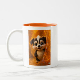 Wuffoo Surffie Süßer Kawaii-Hund Amber Zweifarbige Tasse