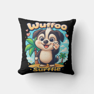 Wuffoo Surffie Süßer Kawaii-Welpe Tropeninsel Kissen