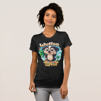 Wuffoo Surffie Süßer Kawaii-Welpe Tropeninsel T-Shirt