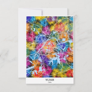 Wuhan China City Map Dankeskarte