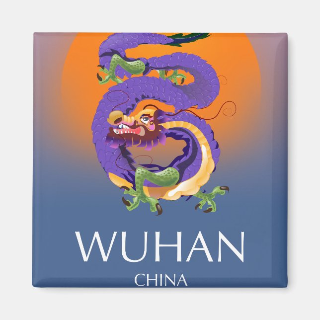 Wuhan China Dragon Reiseplakat Magnet (Vorne)