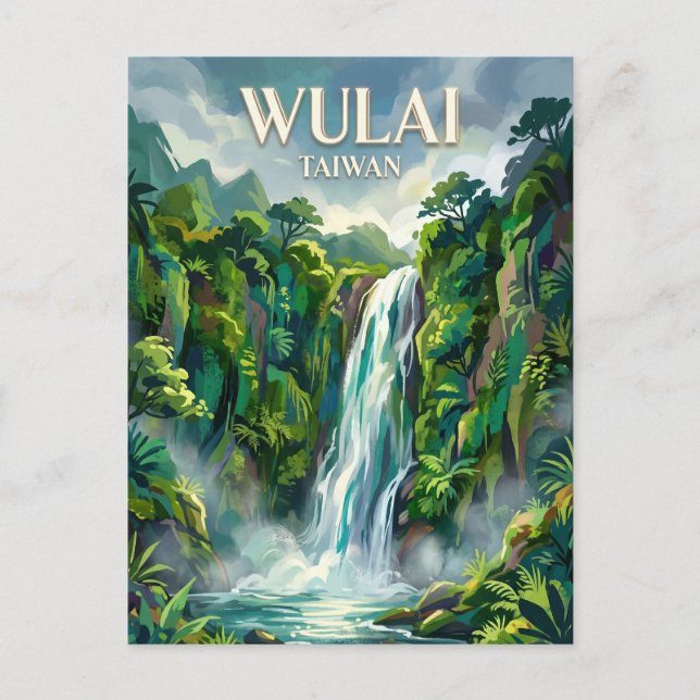 Wulai Wasserfall Taiwan Postkarte (Vorderseite)