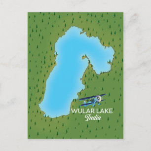 Wular Lake India Map Postkarte
