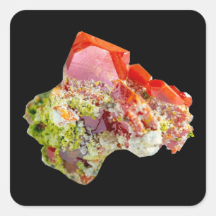 Wulfenit Exemplar Mineral Kristall Natur Kunst Quadratischer Aufkleber