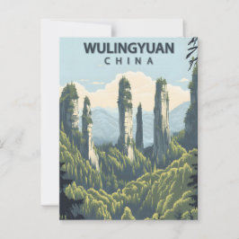 Wulingyuan China Vintage Reise Postkarte