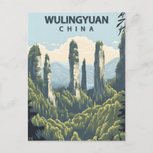 Wulingyuan China Vintage Reise Postkarte