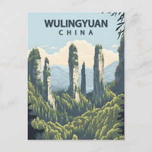 Wulingyuan China Zhangjiajie Nationaler Waldpark Postkarte