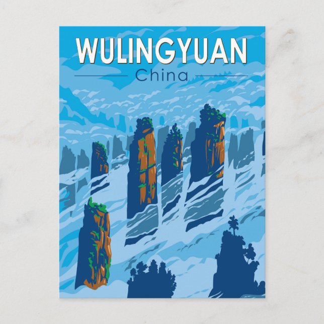 Wulingyuan Landschaftliche Area China Reisen Vinta Postkarte (Vorderseite)