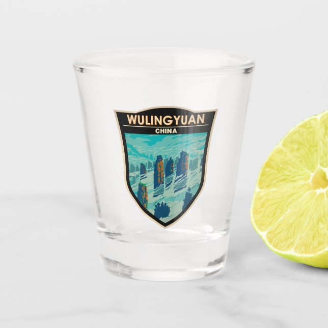 Wulingyuan Landschaftliche Area China Reisen Vinta Schnapsglas (Vorderseite)