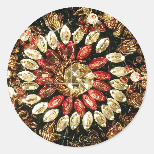 Wulstiges indisches Saree-Foto Runder Aufkleber (Vorderseite)