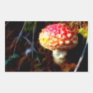 Wulstling muscaria - Fliegen-Blätterpilz - Rechteckiger Aufkleber