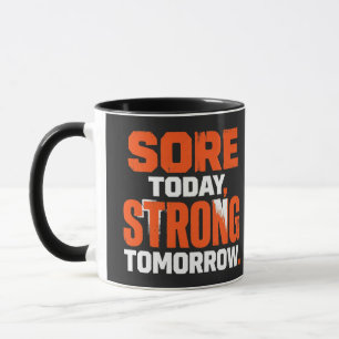 Wund heute, stark morgen Schwarze Kombi-Tasse Tasse