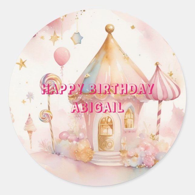 Wunder Candyland Runder Aufkleber (Vorderseite)