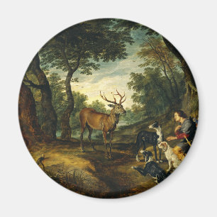 Wunder des Heiligen Hubertus von Peter Paul Rubens Magnet
