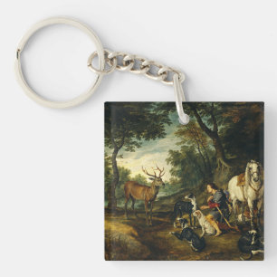 Wunder des Heiligen Hubertus von Peter Paul Rubens Schlüsselanhänger