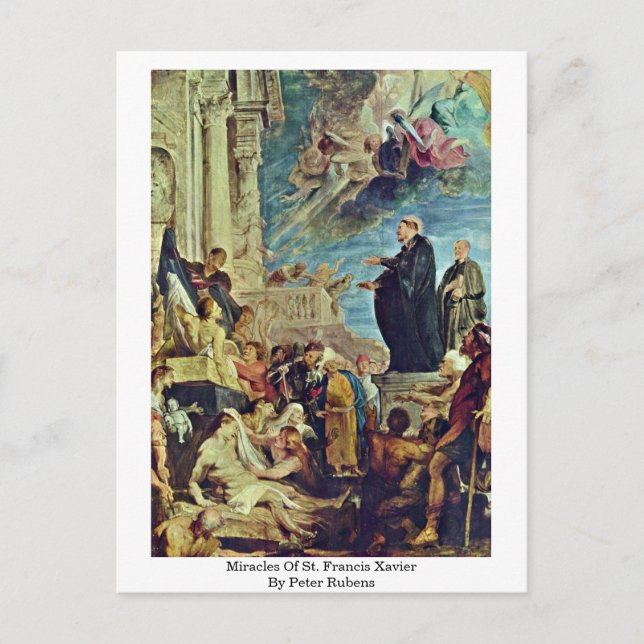 Wunder des hl. Franziskus Xavier von Peter Rubens Postkarte (Vorderseite)