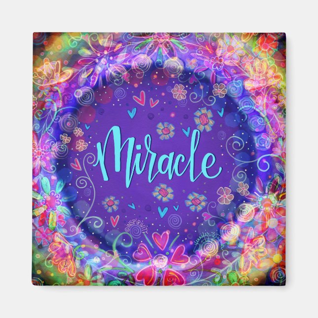 Wunder Hübsche Lila Blume Moderne Inspiriertheit Magnet (Vorne)