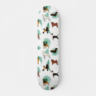 Wunder mit Pfoten, tropische Niedliche, raue Hunde Skateboard