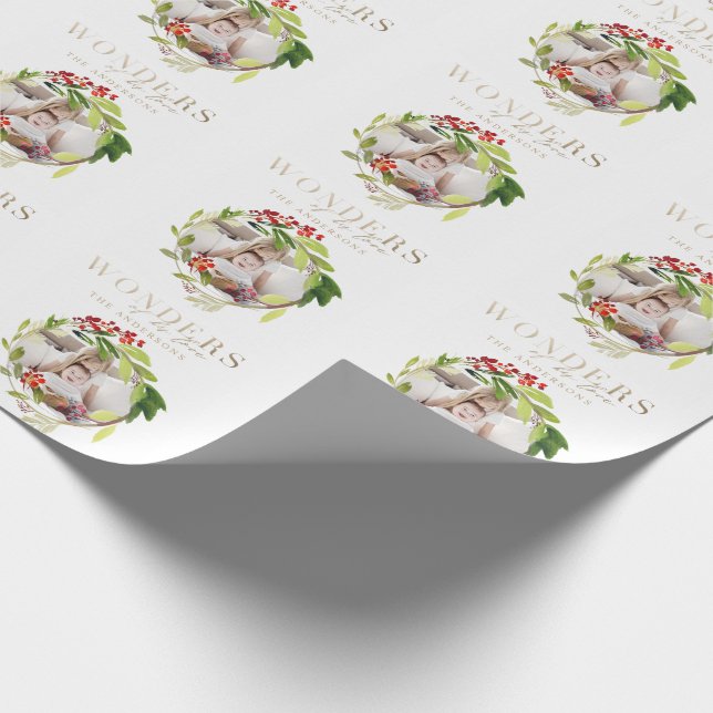 Wunder seiner Liebe Aquarell Foto Gold Geschenkpapier (Ecke)