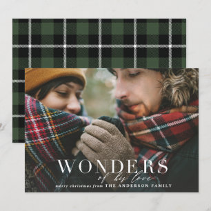 Wunder seiner Liebe kariertes Foto moderne Drehbuc Feiertagskarte