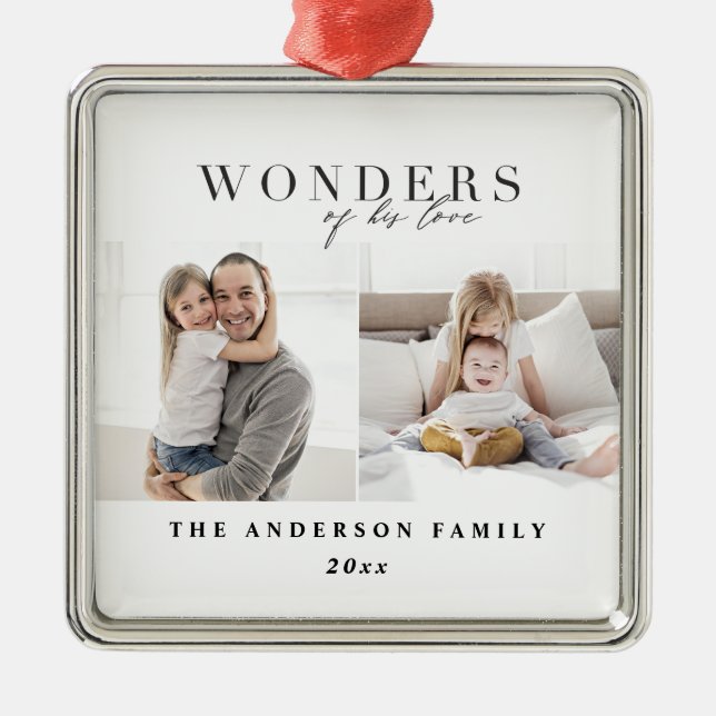 Wunder seiner Liebe religiöse Weihnachten Ornament Aus Metall (Vorne)