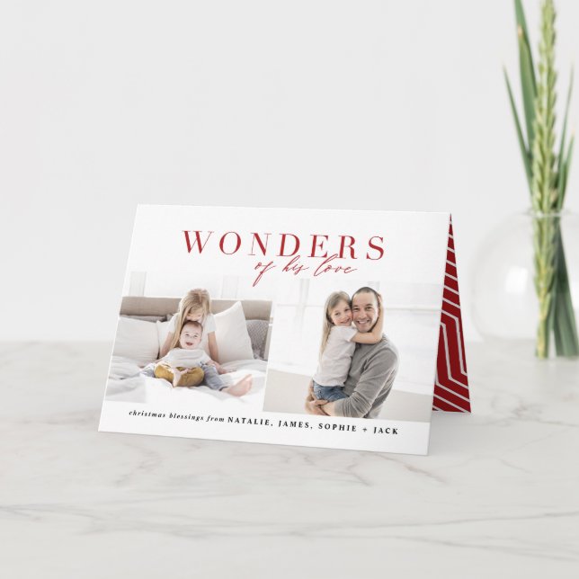 Wunder seiner Liebe religiöses Multifoto Weihnacht Karte (Vorderseite)