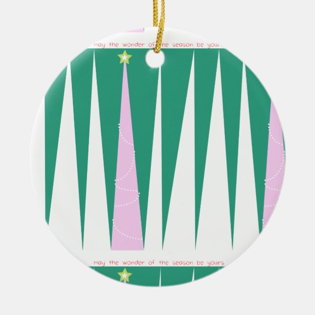 Wunder über den Weihnachtsbaum der Jahreszeit Keramik Ornament (Vorne)