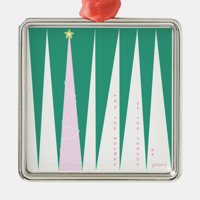 Wunder über den Weihnachtsbaum der Jahreszeit Silbernes Ornament (Vorne)