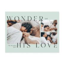 Wunder über seine Liebe Weihnachts-Postkarte