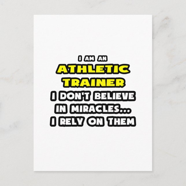 Wunder und Sporttrainer ... Funny Postkarte (Vorderseite)