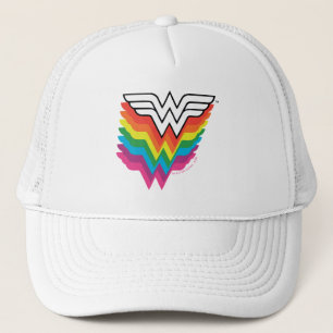 Wunder-Woman-Logo für Regenbogen Truckerkappe