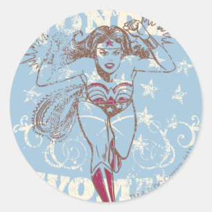 Wunder Woman Pow Runder Aufkleber