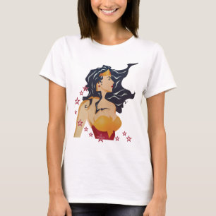 Wunder Woman Retro Profil Sunburge T-Shirt