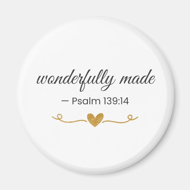 Wunderbar gemacht – Psalm 139:14 Magnet (Vorne)