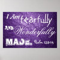 Wunderbar gemachte Bibel Vers Psalm 139:14 Poster