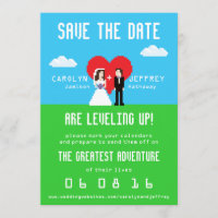 Wunderbar Nerdy 8-Bit Bride & Groom Speichern Sie 