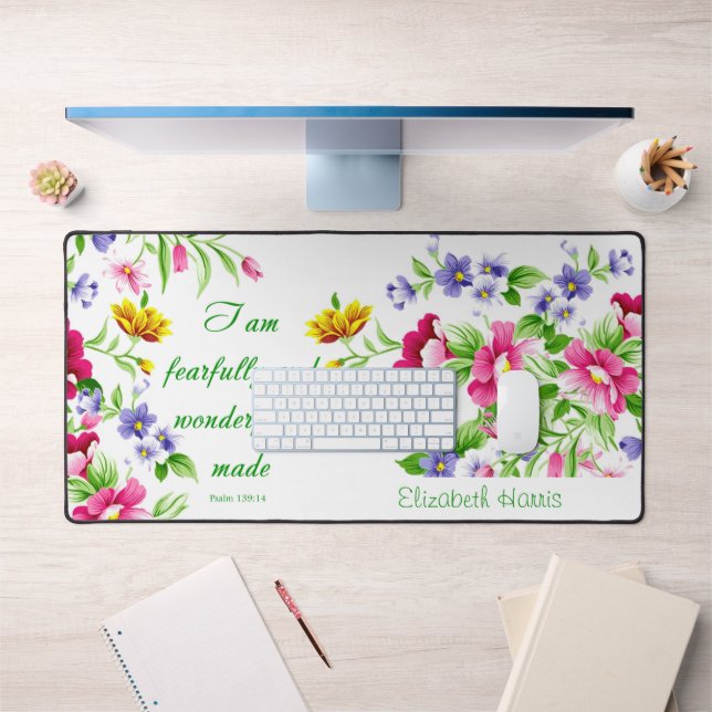 Wunderbar personalisierte Blütenpracht Schreibtischunterlage (Büro 1)